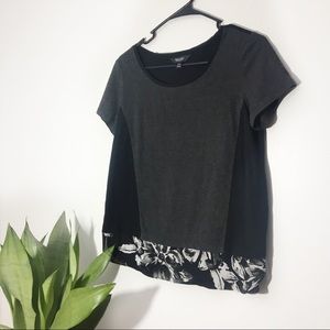 Two Tone Floral Print Short Sleeve Size PM